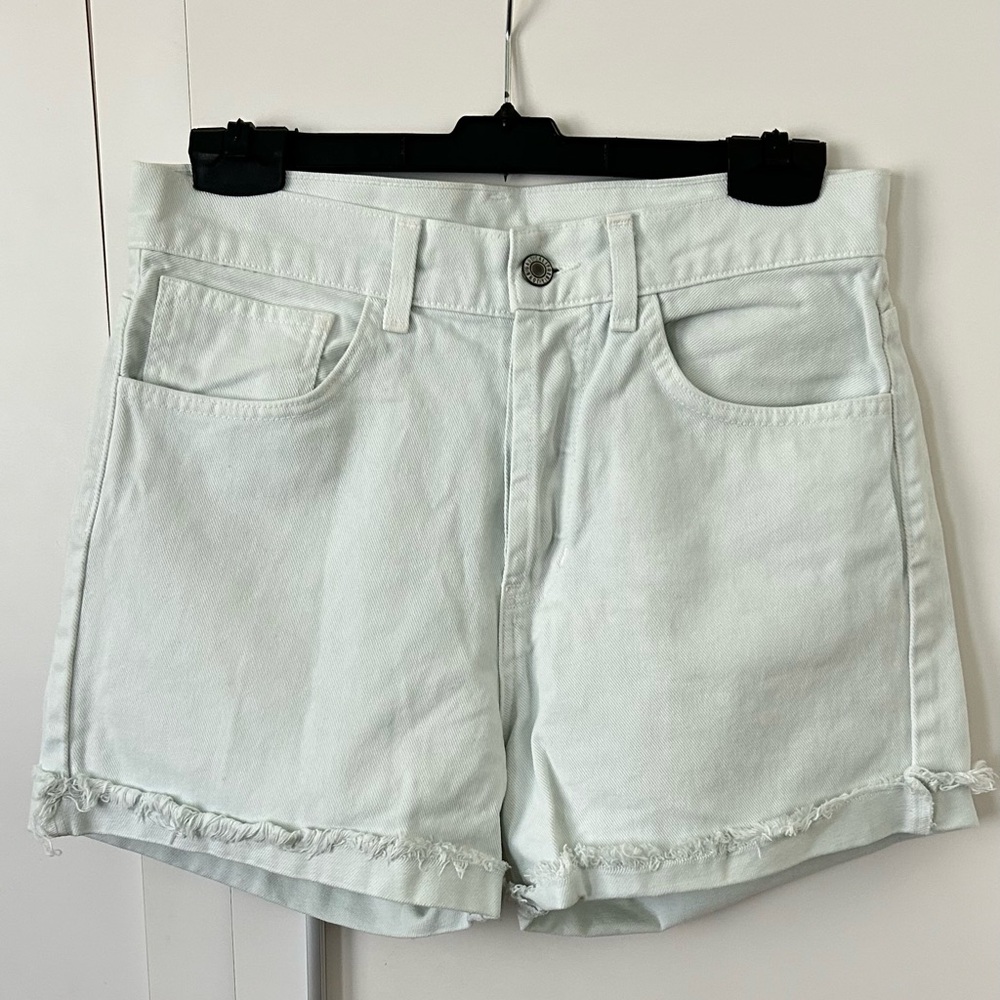 brandy melville white denim shorts